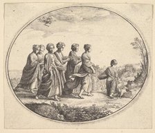 The daughters of Aglaura (Mercury and Herse), ca. 1646. Creator: Wenceslaus Hollar.