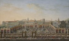 Naples, Piazza Trieste e Trento viewed from a balcony of the Palazzo Reale, 1763. Creator: Joli, Antonio (1700-1777).