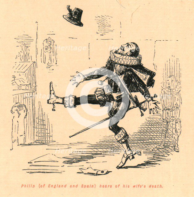 'Philip (of England and Spain) hears of his wife's death', 1897. Creator: John Leech.