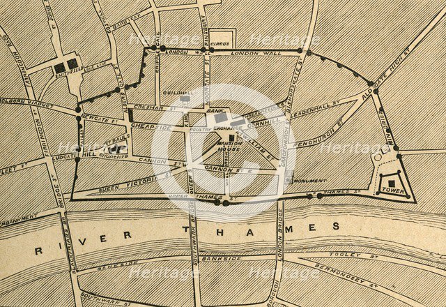 'Part of Modern London, Showing the Ancient Wall', 1897. Creator: Unknown.