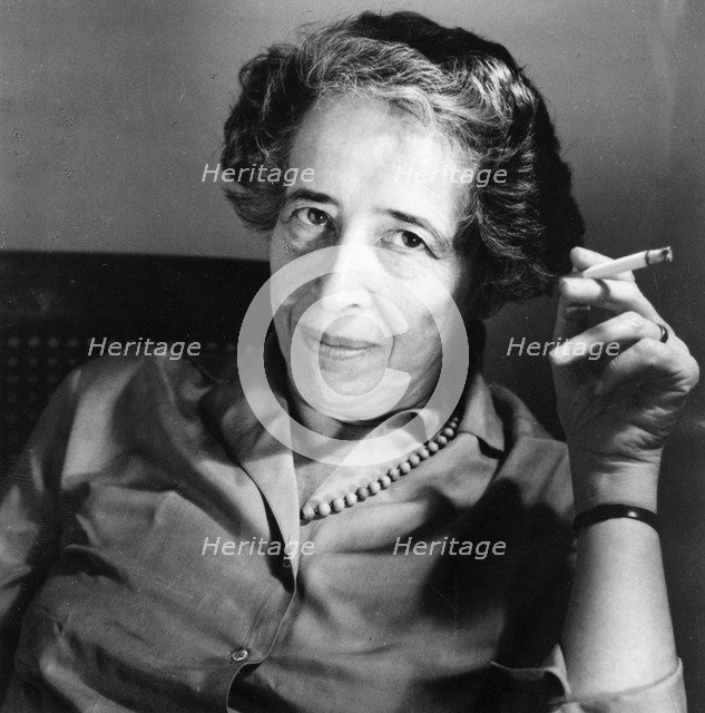 Hannah Arendt (1906-1975), German-American political scientist, c1963. Artist: Unknown