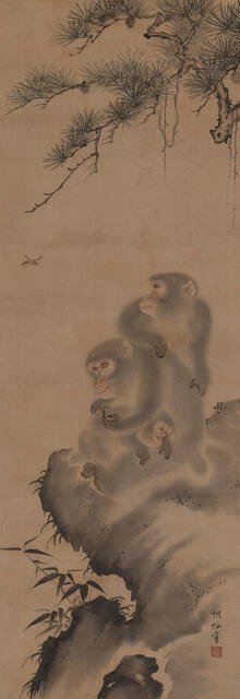 Family of monkeys, 18th century. Creator: Sosen; Mori (1747-1821).