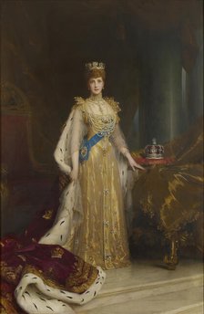 Portrait of Queen Alexandra of Denmark (1844-1925), c. 1905. Creator: Fildes, Luke, (after) (1844-1927).