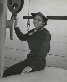 SPAR Olivia J. Hooker, of Columbus, Ohio, at the U.S. Coast Guard Training Station..., ca.1945. Creator: United States Coast Guard.