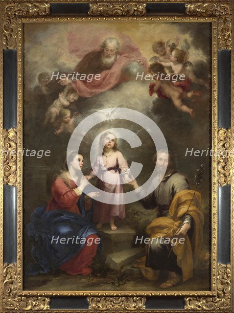 The Heavenly and Earthly Trinities (The Pedroso Murillo), c. 1680. Artist: Murillo, Bartolomé Estebàn (1617-1682)