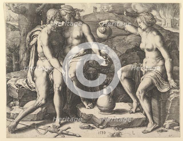 Lot and His Daughters, 1530. Creator: Lucas van Leyden.