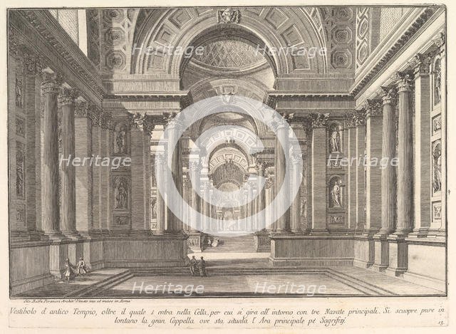 Vestibule of an ancient temple . . . (Vestibolo d'antico Tempio . . .), ca. 1743-50. Creator: Giovanni Battista Piranesi.