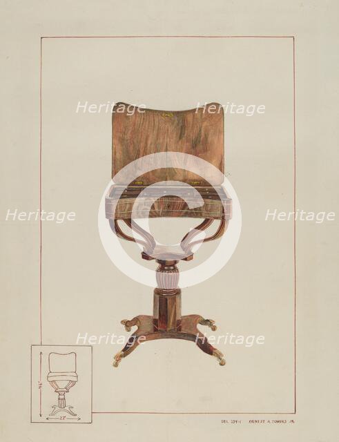 Sewing Table, c. 1938. Creator: Ernest A Towers Jr.