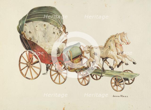 Calash and Horses, c. 1940. Creator: John Hall.