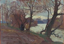 River near Michalovce, before 1920. Creator: Teodor Jozef Mousson.