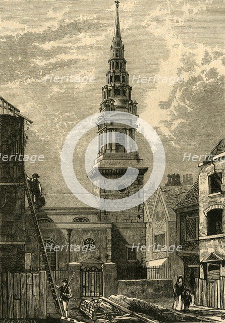 'St. Bride's Church, Fleet Street, 1824', (1897). Creator: Unknown.