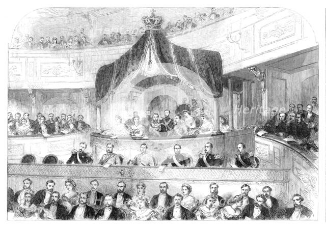 Visit of the Prince and Princess of Wales to Sweden:...at the Theatre Royal, Stockholm..., 1864. Creator: Unknown.
