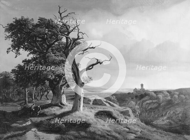 A view of Bohemia from Oberlausitz, 1837-1840. Creator: Johann Hermann Carmiencke.