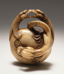 Dragons on Gong, Mid-19th century. Creator: Asakusa School.