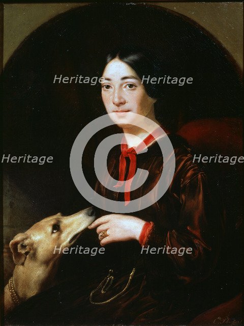 'Portrait of the singer and composer Pauline Viardot', (1821-1910), c1853. Artist: Eugene Pluchart