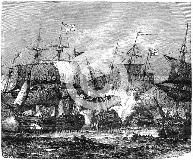 Battle of Abukir Bay, 1 August 1798, (1898). Artist: Unknown