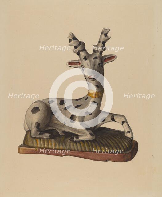 Chalkware Deer, c. 1938. Creator: Mina Lowry.