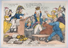 Mock Auction or Boney Selling Stolen Goods, December 25, 1813., December 25, 1813. Creator: Thomas Rowlandson.