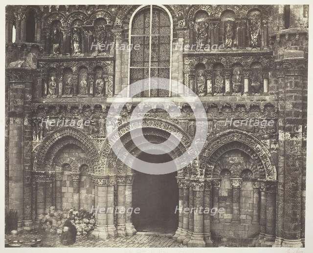 Notre Dame de Poitiers (Vienne), West Facade, 1854/55, printed 1858/63. Creators: Bisson Frères, Louis-Auguste Bisson, Auguste-Rosalie Bisson.