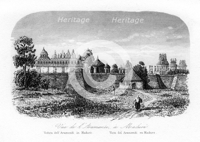 Madurai temple, India, c1840.Artist: N Remond
