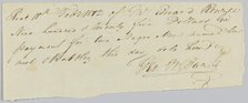 Bill of sale for two men, Daniel and Bartley, to Edward Rouzee, February 18, 1812. Creator: Unknown.