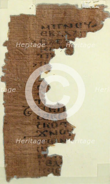 Papyrus Fragment, Coptic, 4th-7th century. Creator: Unknown.