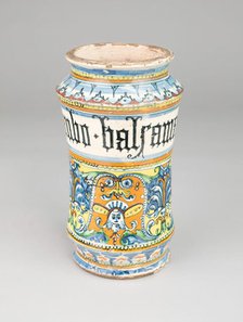 Apothecary Jar (Albarello), Siena, c. 1510/20. Creator: Unknown.