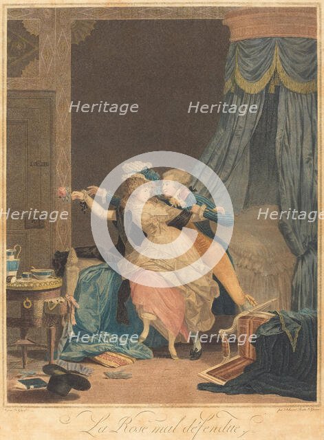 La Rose mal defendue (The Poorly Defended Rose), 1791. Creator: Debucourt, Philibert-Louis (1755-1832).