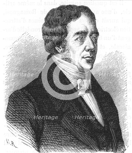 Hans Christian Oersted, Danish physicist, [c1870]. Artist: Unknown