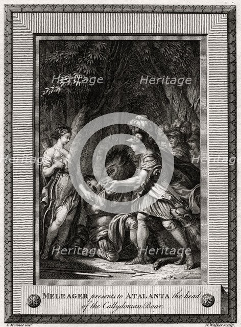 'Meleager presents to Atalanta the head of the Callydonian Boar', 1774. Artist: W Walker