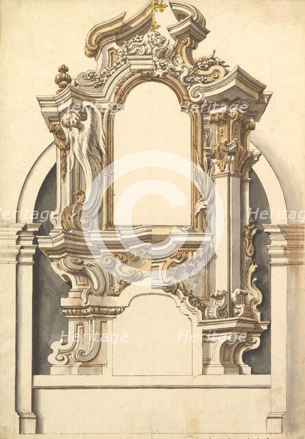 Two Alternate designs for an Altar., 1700-1780. Creator: Anon.