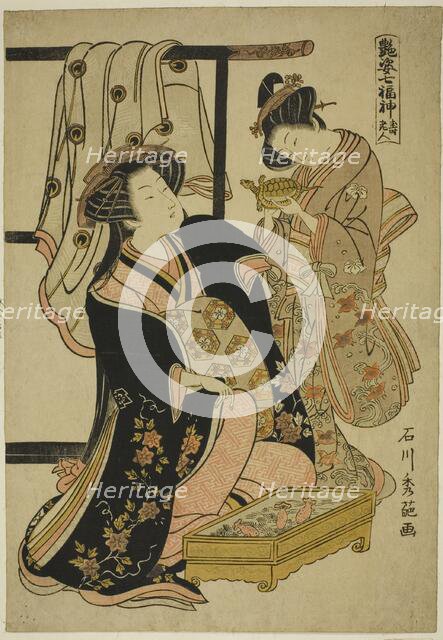 Jurojin, from the series "The Seven Gods of Good Fortune (Adesugata Shichifukujin)", c. 1770/76. Creator: Ishikawa Toyonobu.