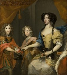 Anna Sofia of Denmark with her sons, late 17th-early 18th century.  Creator: David von Krafft.