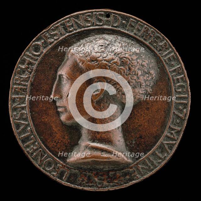 Leonello d'Este, 1407-1450, Marquess of Ferrara 1441 [obverse], c. 1441/1450. Creator: Pisanello.