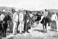 Sketches in Burmah: buying ponies at the Shan Camp, Mandalay, 1890. Creator: Unknown.