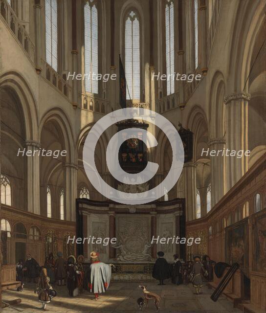 The Tomb of Michiel de Ruyter in the Nieuwe Kerk, Amsterdam, 1683. Creator: Emanuel de Witte.