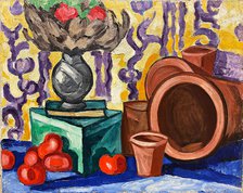 Still life with tomatoes, 1910-1911. Creator: Rozanova, Olga Vladimirovna (1886-1918).