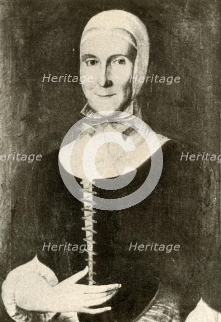 'Portrait of Mrs. Elisabeth Boehler in the Moravian settlement, Pennsylvania', 1787, (1937). Creator: Unknown.