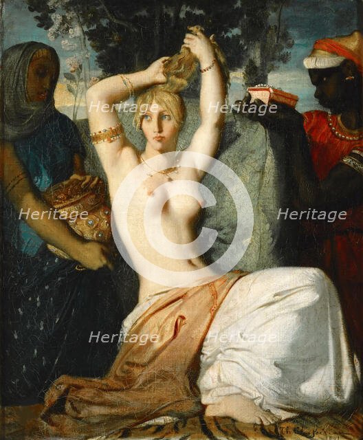 The Toilette of Esther (Esther Preparing to be Presented to King Ahasuerus), 1841. Creator: Chassériau, Théodore (1819-1856).