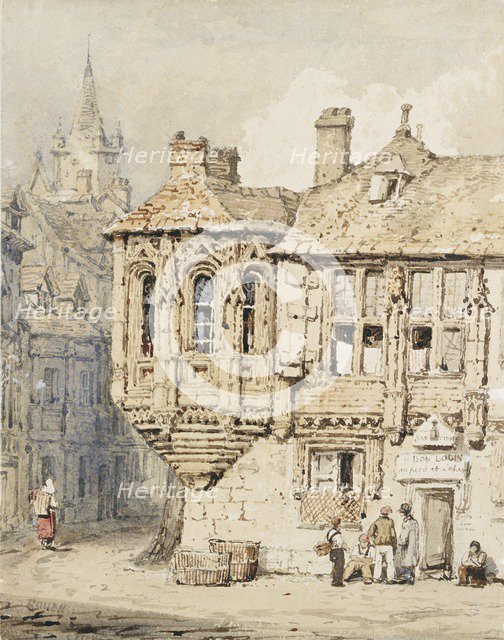 Street Scene in Rouen, early 19th century. Artist: Samuel Prout.