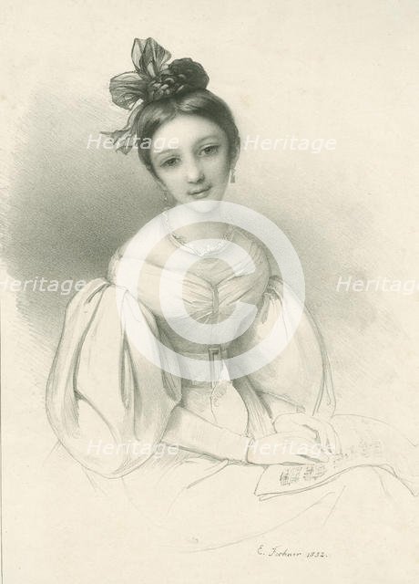 Portrait of Clara Wieck-Schumann (1819-1896), 1832. Creator: Fechner, Eduard Clemens (1799-1861).