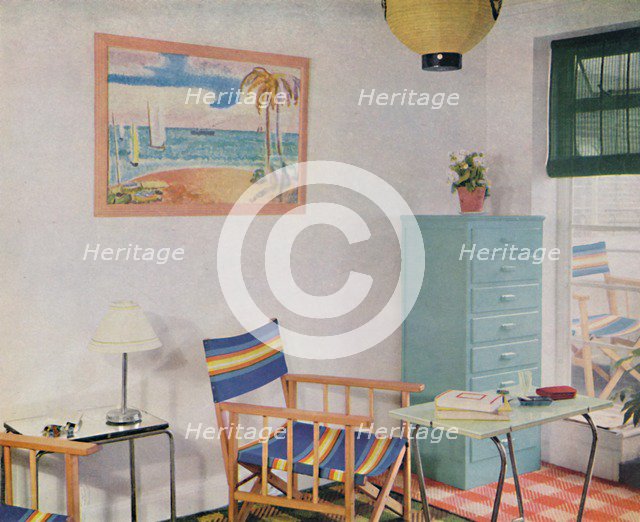 'In this small London flat use has been made of inexpensive furniture', 1940. Artist: Unknown.