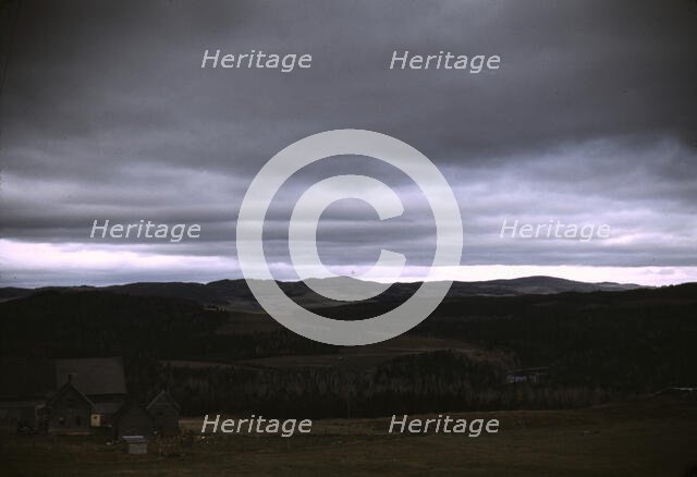Farm in the vicinity of Wallagrasse, Aroostook County, Me., 1940. Creator: Jack Delano.