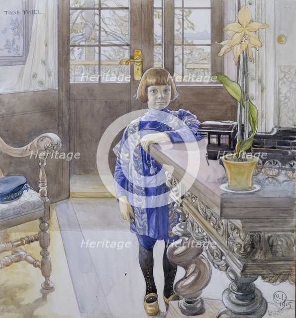 Portrait of Tage Thiel. Artist: Larsson, Carl (1853-1919)