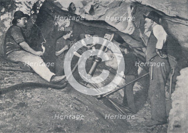 'At Work in a Victorian Gold-Mine', 1923. Creator: Unknown.