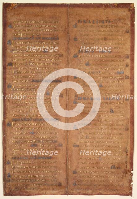 Bifolium Excised from a Carolingian Gradual (recto), c. 830-860. Creator: Unknown.