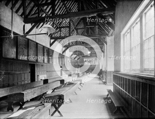 Interior of the schoolroom, Radley College, Radley, Oxfordshire, c1860-c1922. Artist: Henry Taunt