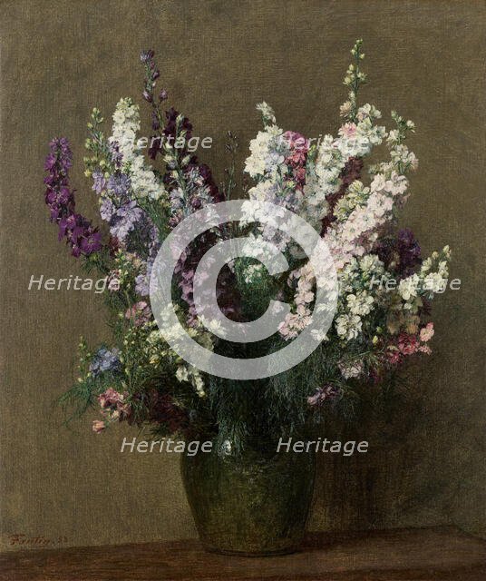 Delphinium, 1888. Creator: Fantin-Latour, Henri (1836-1904).