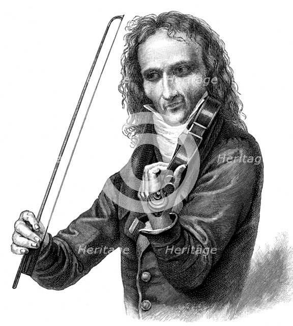 Niccolò Paganini, Italian violinist, violist and composer, 1830s.  Artist: Anon