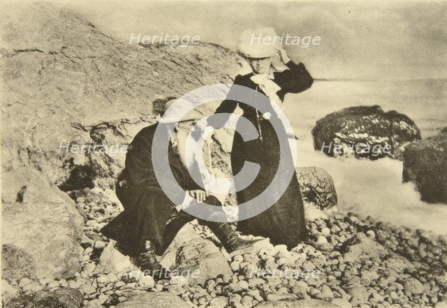 Russian author Leo Tolstoy and his wife Sophia by the Black Sea, Crimea, Russia, 1902. Artist: Sophia Tolstaya